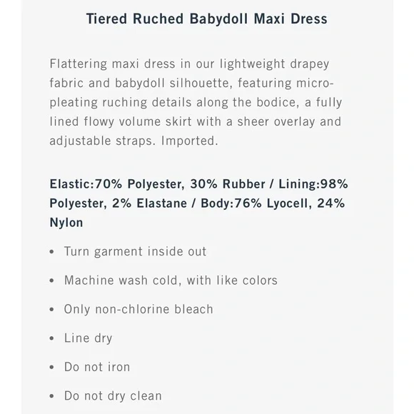 Abercrombie & Fitch black maxi dress tiered ruched skirt size M NWT - Picture 8 of 8